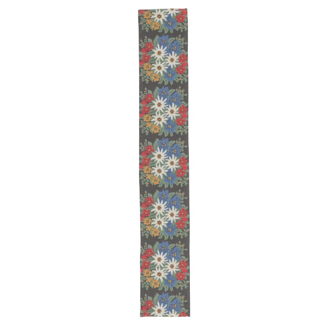 Edelweiss Swiss Alpine Flower Long Table Runner (Front)