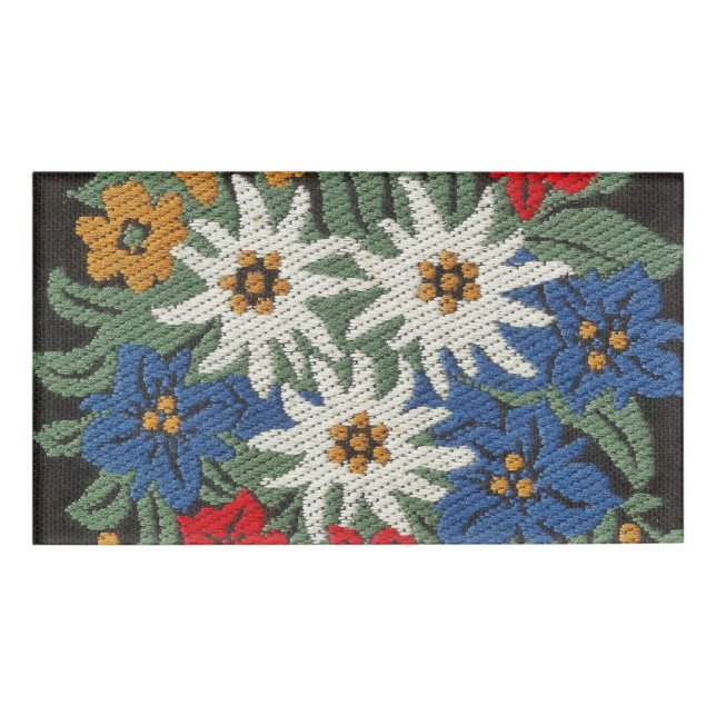 Edelweiss Swiss Alpine Flower Name Tag (Front)