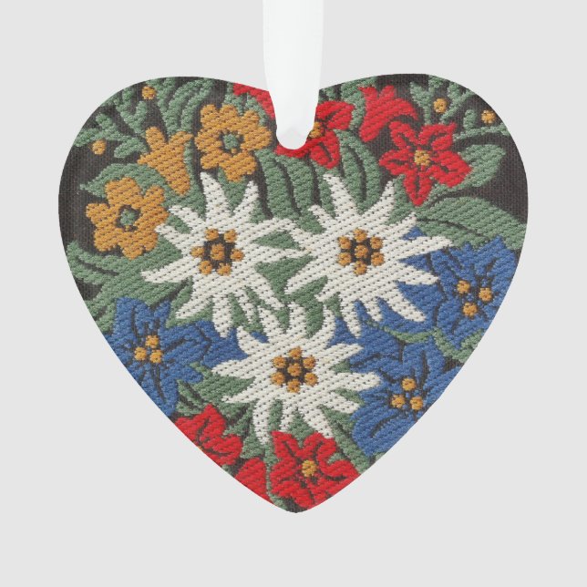 Edelweiss Swiss Alpine Flower Ornament (Front)