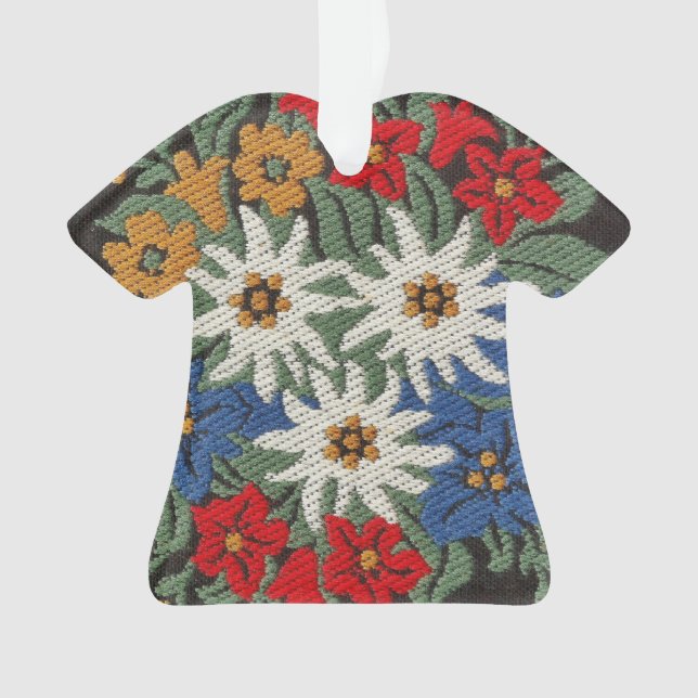 Edelweiss Swiss Alpine Flower Ornament (Front)