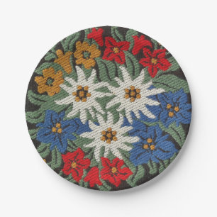 Edelweiss Swiss Alpine Flower Paper Plate