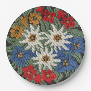 Edelweiss Swiss Alpine Flower Paper Plate