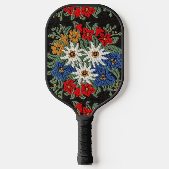 Edelweiss Swiss Alpine Flower  Pickleball Paddle (Front)