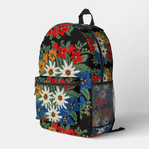 Edelweiss Swiss Alpine Flower Printed Backpack