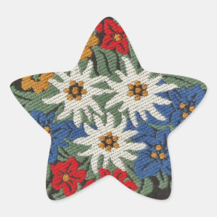 Edelweiss Swiss Alpine Flower Star Sticker