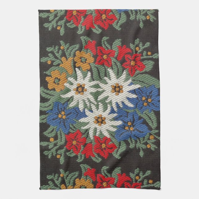 Edelweiss Swiss Alpine Flower Tea Towel (Vertical)