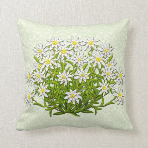 Edelweiss Swiss Mountain Flowers Pillow