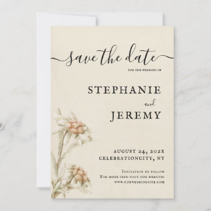 Edelweiss Vintage Floral Save the Date Invitation