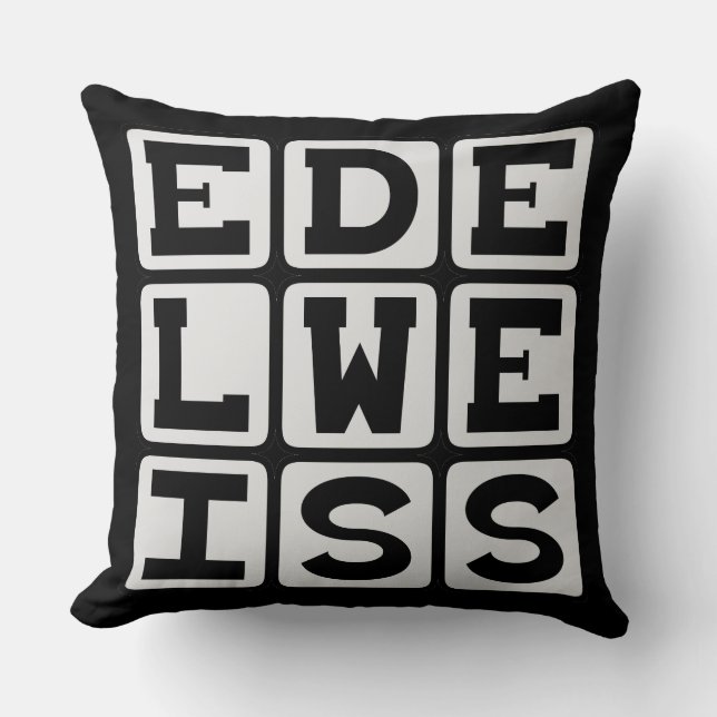 Edelweiss, White Flower Cushion (Front)
