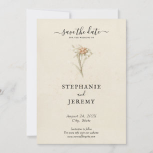 Edelweiss Wildflower Save the Date Invitation