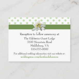 Edelwiess and Polka Dots Wedding Enclosure Card
