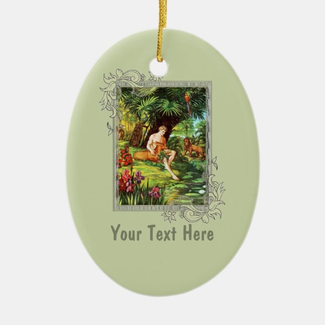 Eden Adam In The Garden Ceramic Tree Decoration (Front)