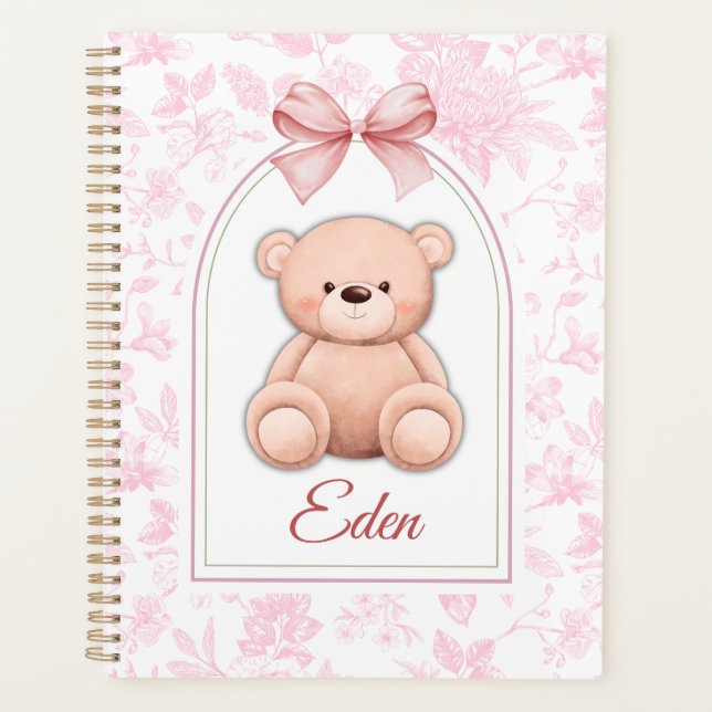 Eden | Custom Pink Teddy Bear Nursery Design  Planner (Front)