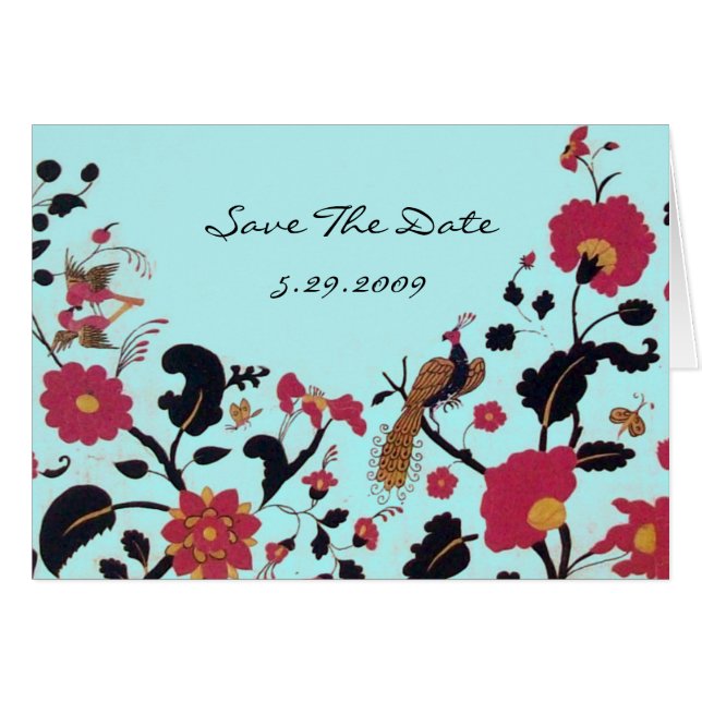 EDEN ,ELEGANT BLUE RED BLACK WHITE FLOWERS ,BIRDS (Front Horizontal)