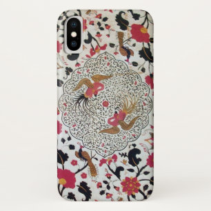 EDEN / ELEGANT RED BLACK WHITE FLOWERS AND BIRDS iPhone X CASE