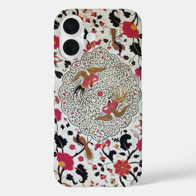 EDEN / ELEGANT RED BLACK WHITE FLOWERS AND BIRDS Case-Mate iPhone CASE (Back)