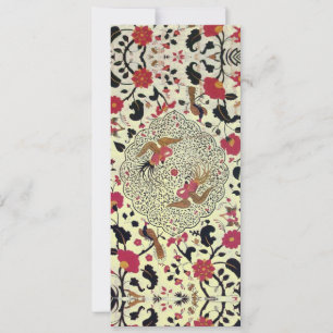 EDEN Flowers And Birds Black Red Yellow Floral Announcement