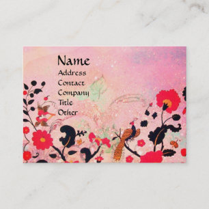 EDEN / WHIMSICAL GARDEN IN GOLD SPARKLES BUSINESS CARD