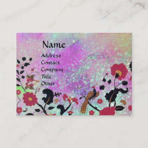 EDEN / WHIMSICAL GARDEN PURPLE GOLD SPARKLES BUSINESS CARD