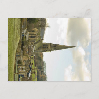 Edensor village and church - postcard