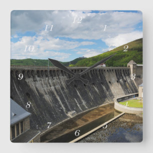 Edersee dam. Waldeck Castle Square Wall Clock