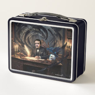Edgar A. Poe: Composing The Raven In Gothic Dreams Metal Lunch Box