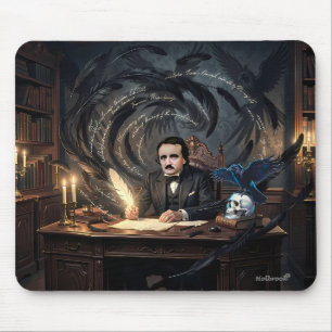 Edgar A. Poe Composing The Raven In Gothic Dreams Mouse Mat