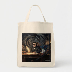 Edgar A. Poe Composing The Raven In Gothic Dreams Tote Bag