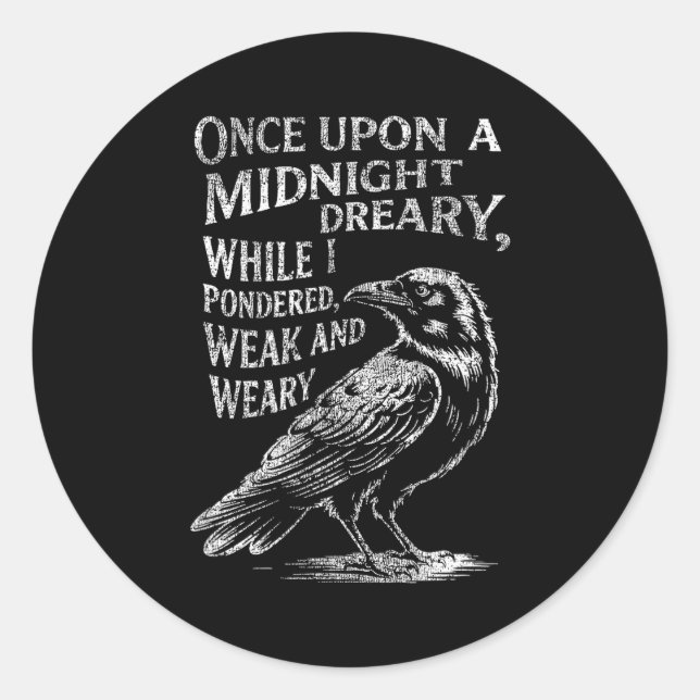 Edgar Allan E Em The Raven Line Edgar Allan E Gift Classic Round Sticker (Front)