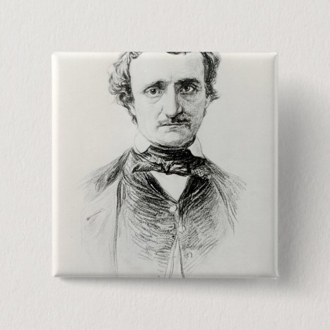 Edgar Allan Poe  1907 15 Cm Square Badge (Front)