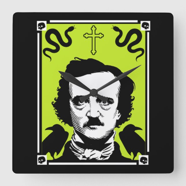Edgar Allan Poe Anniversary January 19      Square Wall Clock (Front)