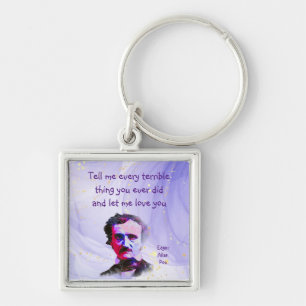 Edgar Allan Poe Author Writer Poet Love Quote  Key Ring