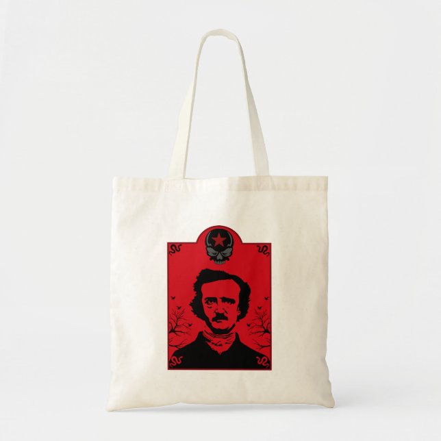 Edgar Allan Poe Black Raven Tote Bag (Front)