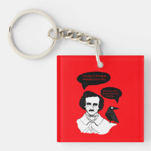 Edgar Allan Poe Boy and Raven Key Ring