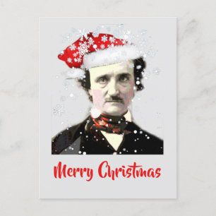 Edgar Allan Poe Christmas Wish Hat Snowflake Card