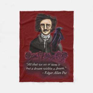 Edgar Allan Poe, Dark Academia Fleece Blanket