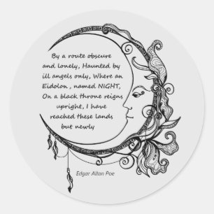 Edgar Allan Poe Dreamland Dream Poem  Classic Round Sticker