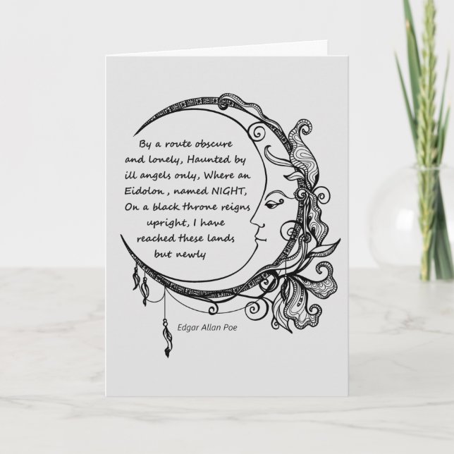  Edgar Allan Poe Dreamland Poem Card (Front)