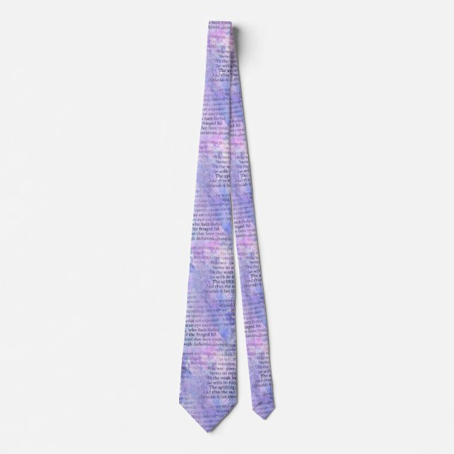 Edgar Allan Poe Dreamland Poem Mauve Purple Tie (Front)