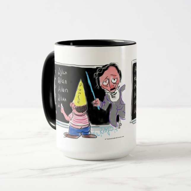 Edgar Allan Poe "Dunce" Mug (Front Left)