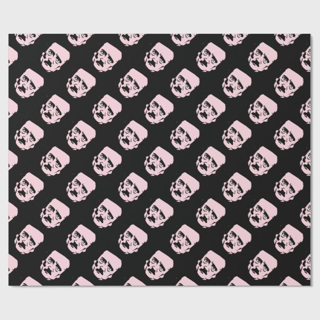 Edgar Allan Poe Face Wrapping Paper (Flat)