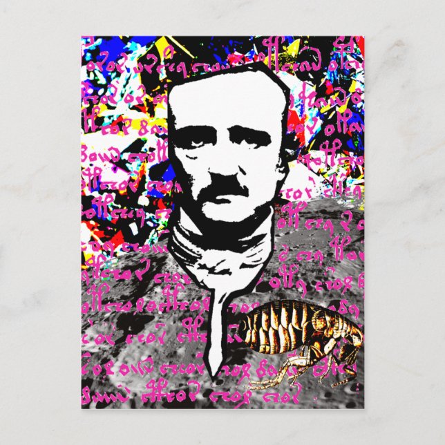 Edgar Allan Poe Flea Moon Lunar Voynich Manuscript Postcard (Front)
