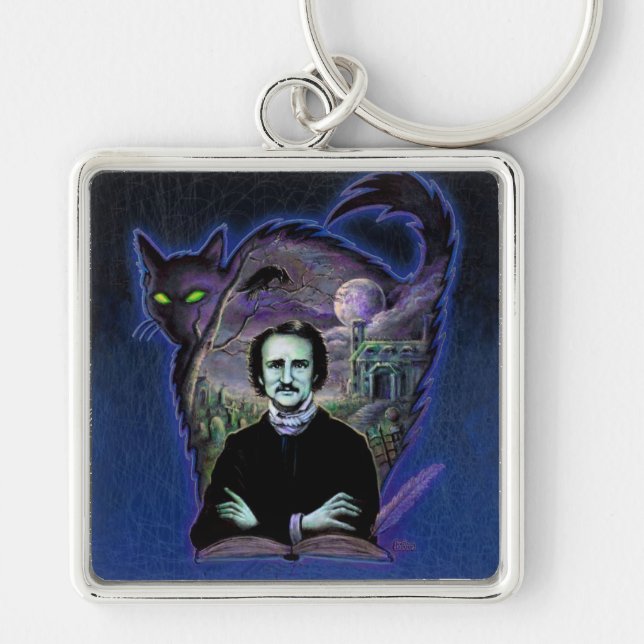 Edgar Allan Poe Gothic Key Ring (Front)