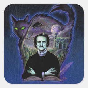 Edgar Allan Poe Gothic Square Sticker