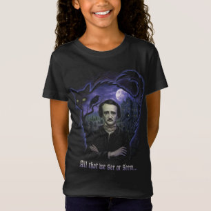 Edgar Allan Poe Gothic Youth Tee – Raven & Cat