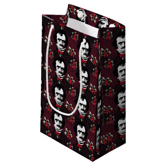Edgar Allan Poe & Holly-Jolly Mistletoe Goth Bag (Front Angled)