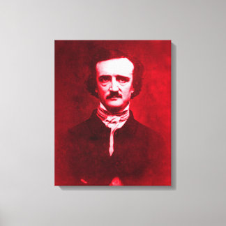 Edgar Allan Poe in Red Canvas Print