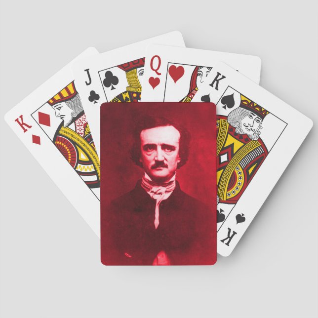 Edgar Allan Poe in Red Playing Cards (Back)