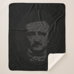 Edgar Allan Poe Made from The Raven Poem words Sherpa Blanket