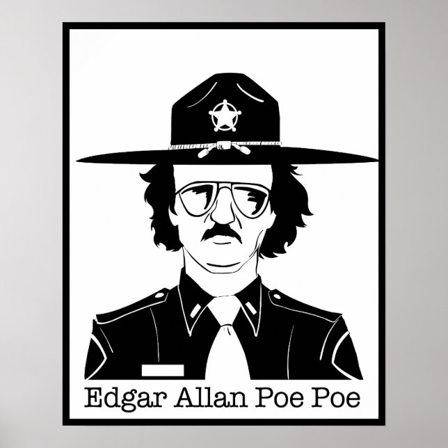 Edgar Allan Poe Poe (Black on White) Poster (Front)